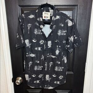 RSVLTS Disney Nightmare Before Christmas Black Button-Down Shirt